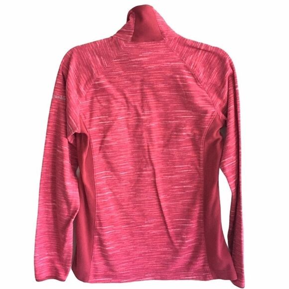 COLUMBIA 1/4 Zip Mock Neck Fleece Pullover Top Pink M - Picture 2 of 3